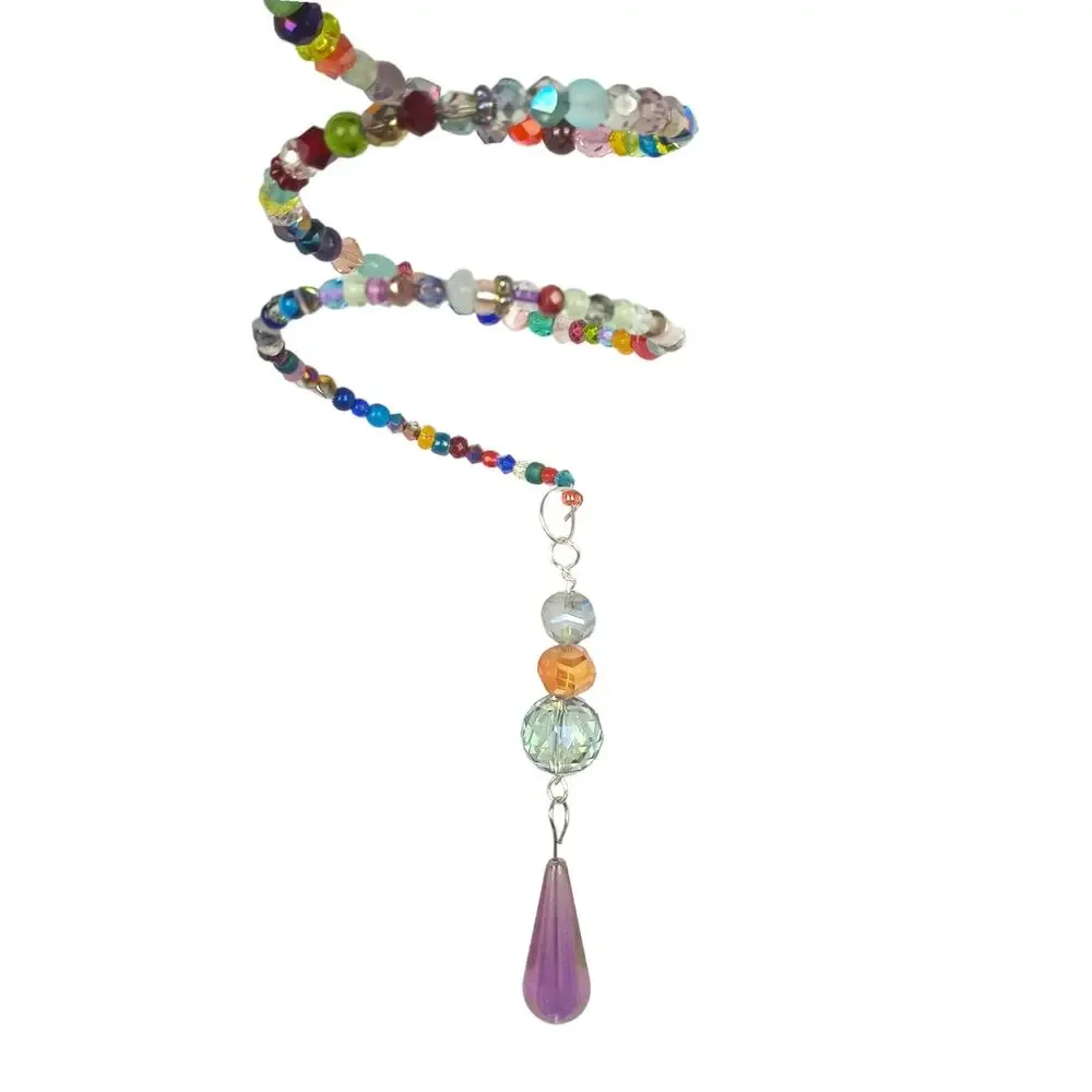 HANDMADE Glass Beaded Spiral Sun Cacher. 15